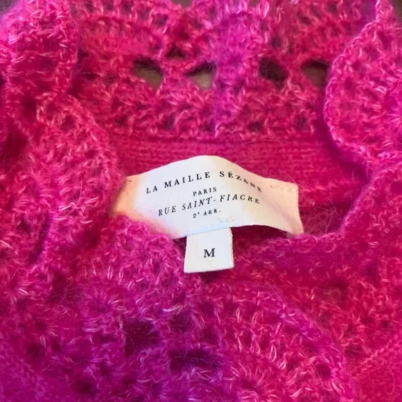 Sézane Angie Cardigan Raspberry—Size M - Picture 4 of 7